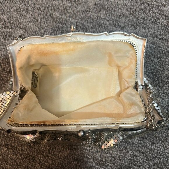 Whiting & Davis Mesh Bag Mini Purse Wallet Silver Vintage Chain - Picture 2 of 7